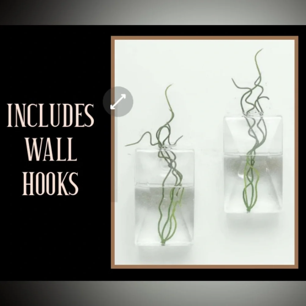 Glass Planter/Vases Set of 2 - Picture 2 of 4